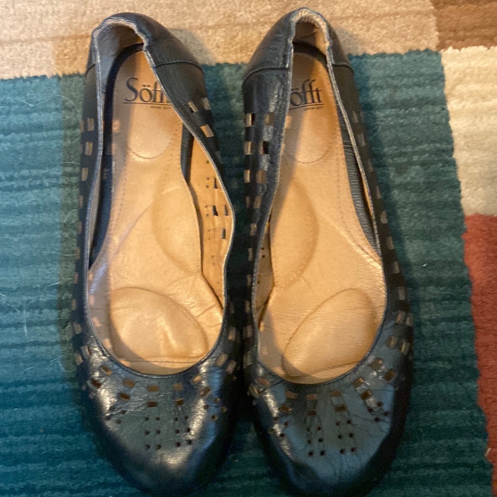 Sofft Flats Black Size 10 M Leather Uppers